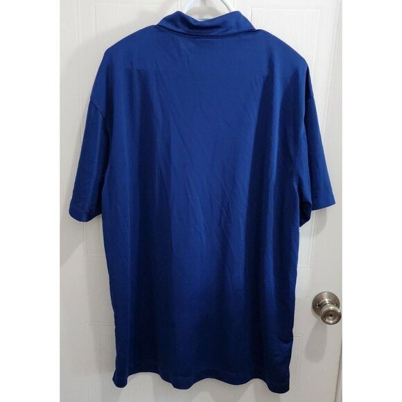 Nike Golf Blue Dri Fit White Swoosh Logo Polo Shirt Size XL 100% Polyester - Picture 7 of 11